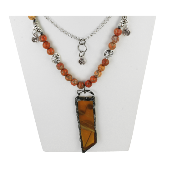 Naszyjnik Handmade Crimson Star Jaspis